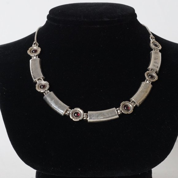 Shablool Designer Silver Necklace with Garnets - Picture 4 of 8